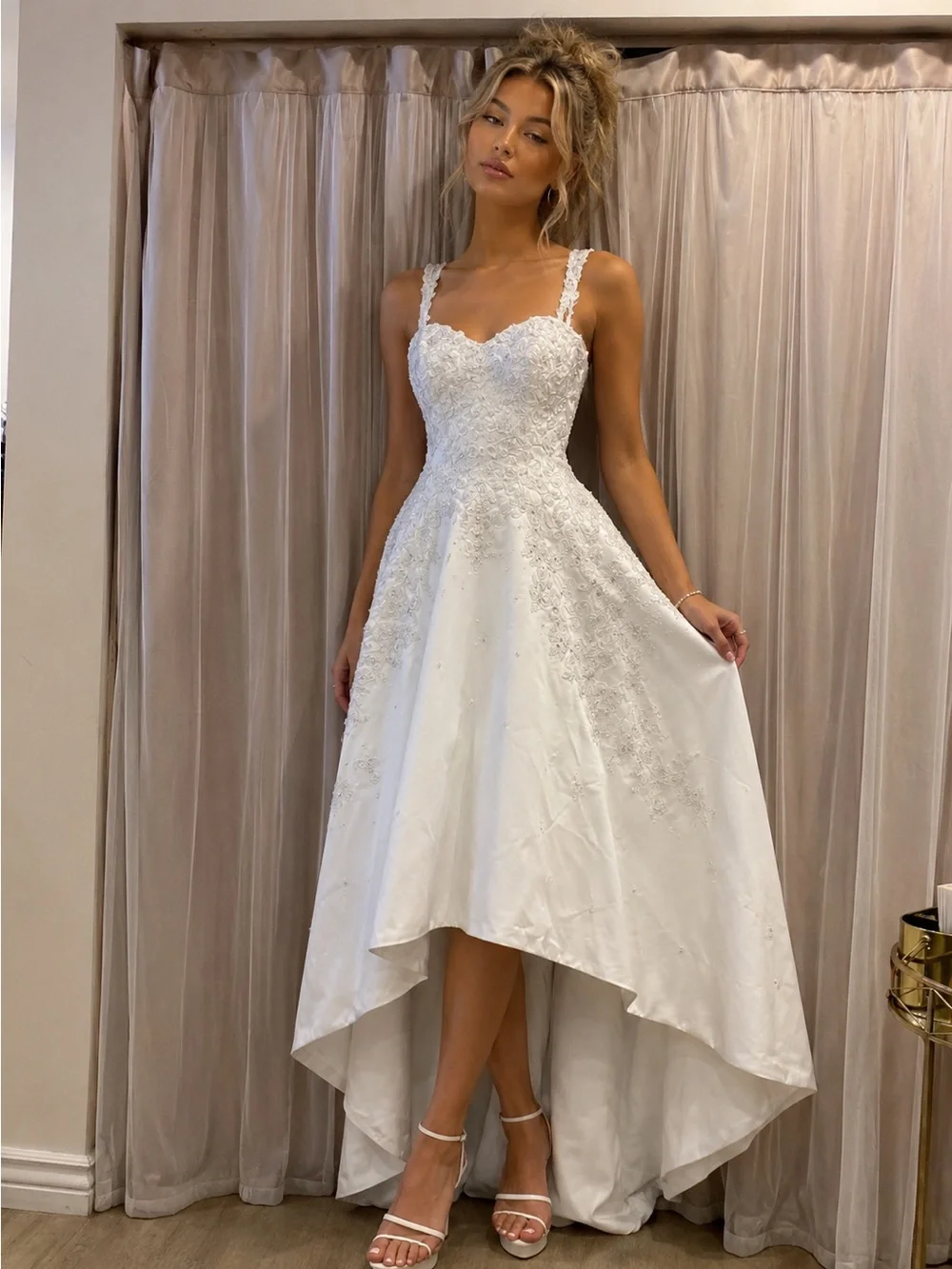 Maggie Sottero Dresses | Y Maggie Sottero Courture White Lace High-Low Wedding Dress Y2k Dress | Color: White | Size: 10 | Freeeverafter's Closet Maggie Sottero Dresses | Y Maggie Sottero Courture White Lace High-Low Wedding Dress Y2k Dress | Color: White | Size: 10 | Freeeverafter's Closet
